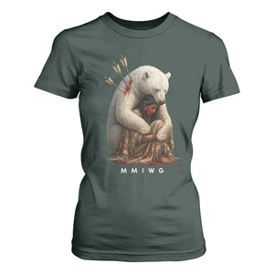MMIW Native American T Shirt For Women Spirit Bear Protecting Indigenous Woman MMIWG TS10 Dark Forest Green Print Your Wear