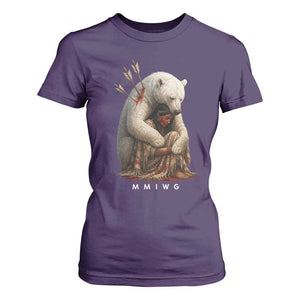 MMIW Native American T Shirt For Women Spirit Bear Protecting Indigenous Woman MMIWG TS10 Purple Print Your Wear
