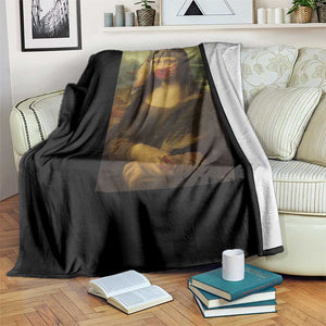 MMIW Awareness Throw Blanket Mona Lisa Red Handprint Indigenous Woman Stop Stolen Sisters TS10 Print Your Wear