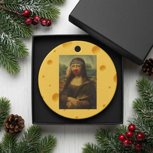 MMIW Awareness Ceramic Ornament Mona Lisa Red Handprint Indigenous Woman Stop Stolen Sisters TS10 1pc Yellow Cheese Print Your Wear