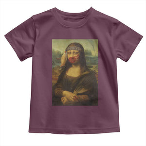 MMIW Awareness Toddler T Shirt Mona Lisa Red Handprint Indigenous Woman Stop Stolen Sisters TS10 Maroon Print Your Wear