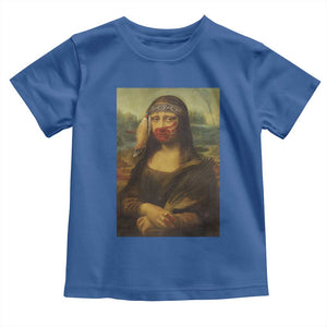 MMIW Awareness Toddler T Shirt Mona Lisa Red Handprint Indigenous Woman Stop Stolen Sisters TS10 Royal Blue Print Your Wear