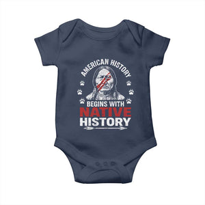 Native American History Baby Onesie Indigenous Peoples Tribal Pride TS10 Navy Print Your Wear