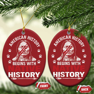 Native American History Christmas Ornament Indigenous Peoples Tribal Pride TS10 Oval Red Print Your Wear