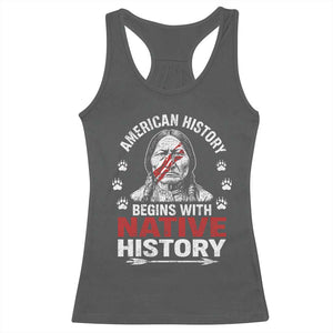 Native American History Racerback Tank Top Indigenous Peoples Tribal Pride TS10 Dark Heather Print Your Wear