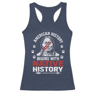 Native American History Racerback Tank Top Indigenous Peoples Tribal Pride TS10 Navy Print Your Wear