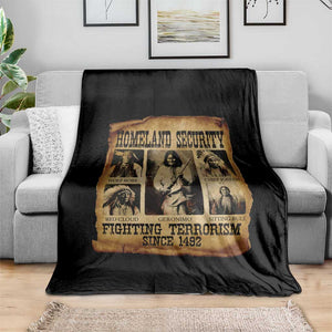 Vintage Native American Throw Blanket Homeland Security Fighting Terrorism Since 1492 TS10 Print Your Wear
