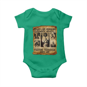 Vintage Native American Baby Onesie Homeland Security Fighting Terrorism Since 1492 TS10 Irish Green Print Your Wear