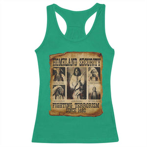 Vintage Native American Racerback Tank Top Homeland Security Fighting Terrorism Since 1492 TS10 Irish Green Print Your Wear
