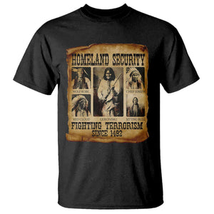 Vintage Native American T Shirt Homeland Security Fighting Terrorism Since 1492 TS10 Black Print Your Wear