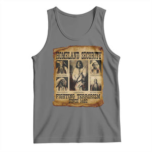Vintage Native American Tank Top Homeland Security Fighting Terrorism Since 1492 TS10 Black Heather Print Your Wear