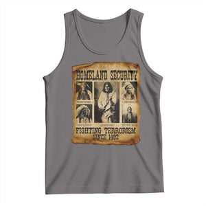 Vintage Native American Tank Top Homeland Security Fighting Terrorism Since 1492 TS10 Deep Heather Print Your Wear
