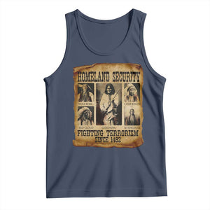 Vintage Native American Tank Top Homeland Security Fighting Terrorism Since 1492 TS10 Navy Print Your Wear