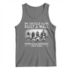 Vintage Native American Tank Top We Should Have Built A Wall TS10 Black Heather Print Your Wear