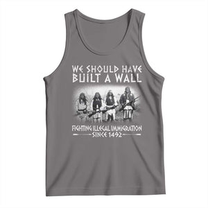Vintage Native American Tank Top We Should Have Built A Wall TS10 Deep Heather Print Your Wear