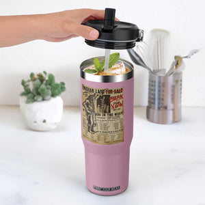 Native American Flip Straw Tumbler Indian Land For Back Now TS10 One Size: 30 oz Light Pink Print Your Wear