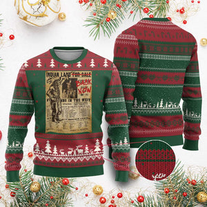 Native American Ugly Christmas Sweater Indian Land For Back Now TS10 Red Green Print Your Wear