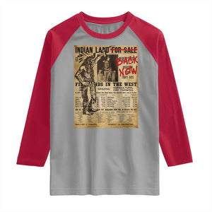 Native American Raglan Shirt Indian Land For Back Now TS10 Sport Gray Red Print Your Wear