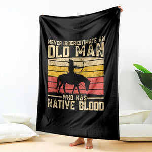 Funny Native American Throw Blanket Never Underestimate An Old Man Native American TS10 Print Your Wear