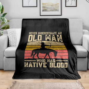 Funny Native American Throw Blanket Never Underestimate An Old Man Native American TS10 Print Your Wear