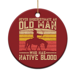 Funny Native American Christmas Ornament Never Underestimate An Old Man Native American TS10 Print Your Wear