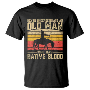 Funny Native American T Shirt Never Underestimate An Old Man Native American TS10 Black Print Your Wear