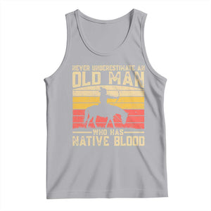 Funny Native American Tank Top Never Underestimate An Old Man Native American TS10 Athletic Heather Print Your Wear