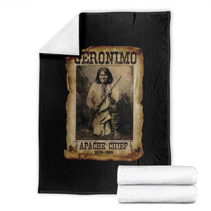 Geronimo Throw Blanket Vintage Apache Warrior Native American TS10 Black Print Your Wear