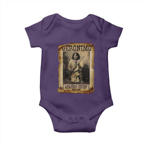 Geronimo Baby Onesie Vintage Apache Warrior Native American TS10 Purple Print Your Wear