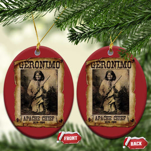 Geronimo Christmas Ornament Vintage Apache Warrior Native American TS10 Oval Red Print Your Wear
