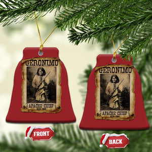 Geronimo Christmas Ornament Vintage Apache Warrior Native American TS10 Bell Flake Red Print Your Wear