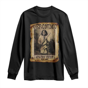 Geronimo Long Sleeve Shirt Vintage Apache Warrior Native American TS10 Black Print Your Wear