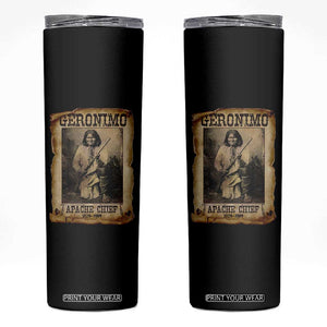 Geronimo Skinny Tumbler Vintage Apache Warrior Native American TS10 Black Print Your Wear