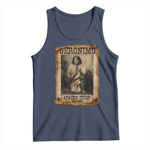 Geronimo Tank Top Vintage Apache Warrior Native American TS10 Navy Print Your Wear