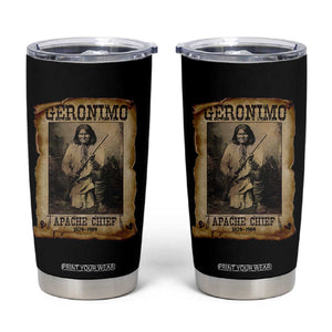 Geronimo Tumbler Cup Vintage Apache Warrior Native American TS10 Black Print Your Wear