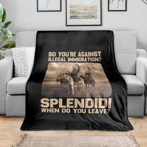 Vintage Native American Throw Blanket Funny Indian Indigenous Peoples Day TS10 Print Your Wear