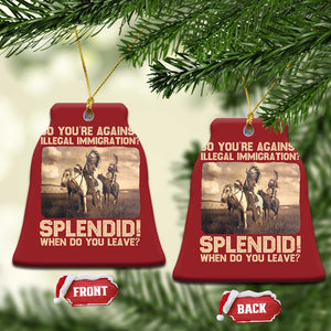 Vintage Native American Christmas Ornament Funny Indian Indigenous Peoples Day TS10 Bell Flake Red Print Your Wear