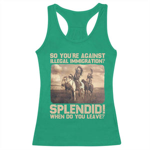 Vintage Native American Racerback Tank Top Funny Indian Indigenous Peoples Day TS10 Irish Green Print Your Wear