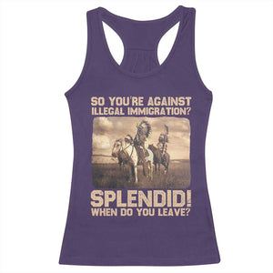 Vintage Native American Racerback Tank Top Funny Indian Indigenous Peoples Day TS10 Purple Print Your Wear