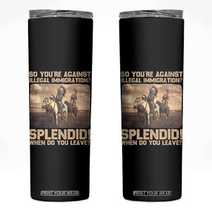 Vintage Native American Skinny Tumbler Funny Indian Indigenous Peoples Day TS10 Black Print Your Wear