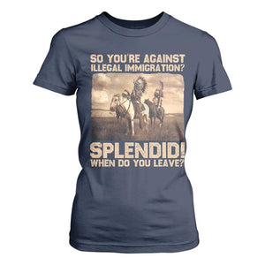 Vintage Native American T Shirt For Women Funny Indian Indigenous Peoples Day TS10 Navy Print Your Wear