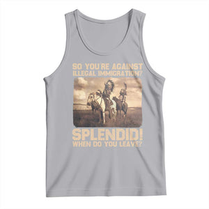 Vintage Native American Tank Top Funny Indian Indigenous Peoples Day TS10 Athletic Heather Print Your Wear