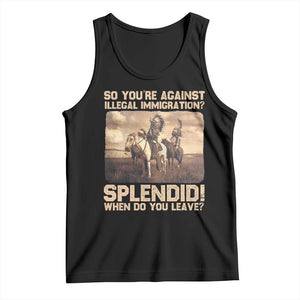 Vintage Native American Tank Top Funny Indian Indigenous Peoples Day TS10 Black Print Your Wear