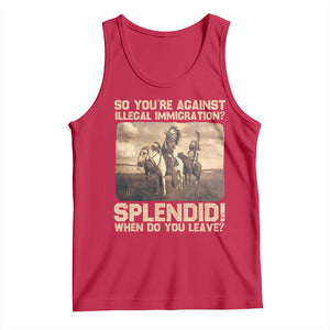Vintage Native American Tank Top Funny Indian Indigenous Peoples Day TS10 Red Print Your Wear