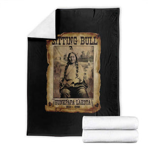 Sitting Bull Throw Blanket Native American Indian Chief Hunkpapa Lakota Sioux TS10 Black Print Your Wear