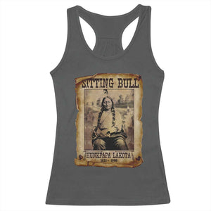 Sitting Bull Racerback Tank Top Native American Indian Chief Hunkpapa Lakota Sioux TS10 Dark Heather Print Your Wear