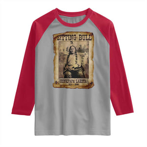 Sitting Bull Raglan Shirt Native American Indian Chief Hunkpapa Lakota Sioux TS10 Sport Gray Red Print Your Wear
