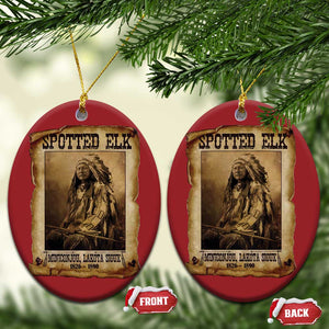 Spotted Elk Christmas Ornament Lakota Sioux Miniconjou Chief Native American History TS10 Oval Red Print Your Wear