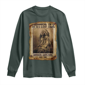 Spotted Elk Long Sleeve Shirt Lakota Sioux Miniconjou Chief Native American History TS10 Dark Forest Green Print Your Wear