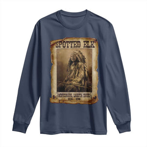 Spotted Elk Long Sleeve Shirt Lakota Sioux Miniconjou Chief Native American History TS10 Navy Print Your Wear